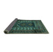 Sideview of Persian Turquoise Traditional Rug, tr1481turq