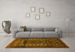 Machine Washable Persian Yellow Traditional Rug in a Living Room, wshtr1481yw