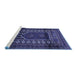 Sideview of Machine Washable Persian Blue Traditional Rug, wshtr1481blu