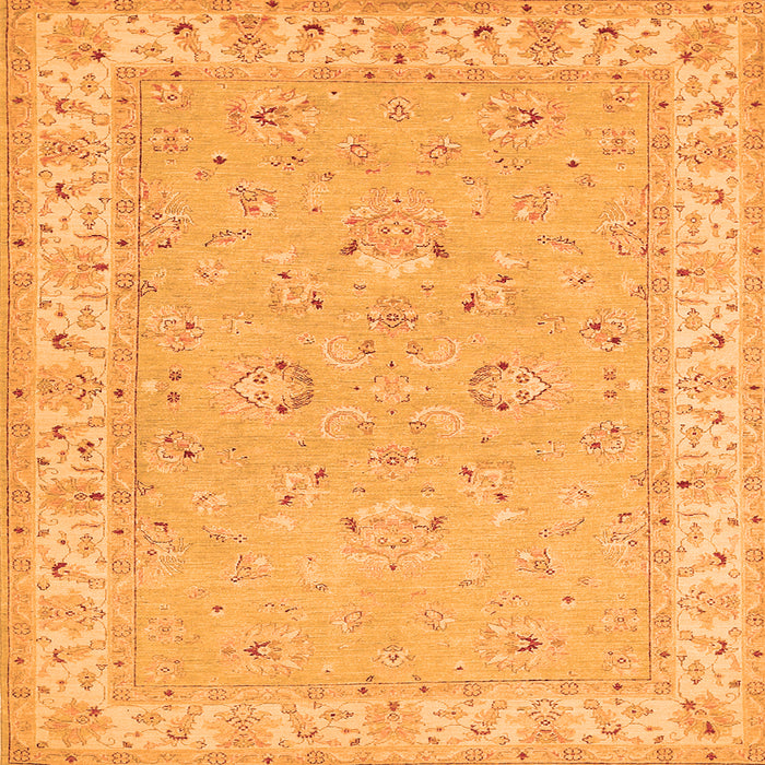 Serging Thickness of Oriental Orange Traditional Rug, tr1482org