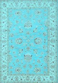 Oriental Light Blue Traditional Rug, tr1482lblu