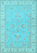 Machine Washable Oriental Light Blue Traditional Rug, wshtr1482lblu