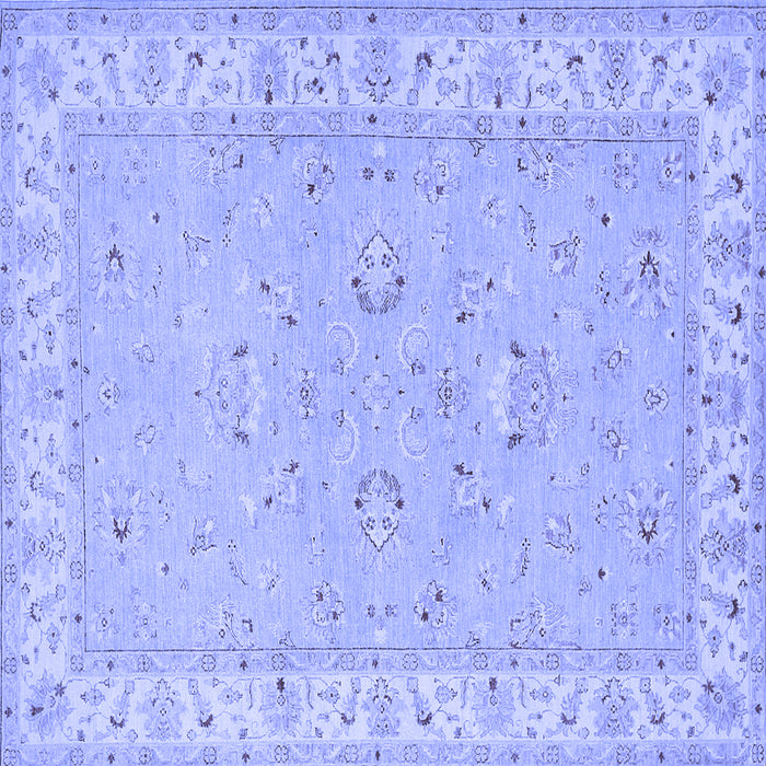 Square Machine Washable Oriental Blue Traditional Rug, wshtr1482blu