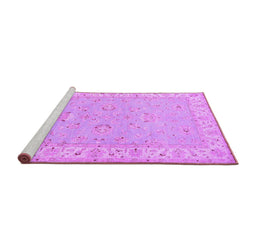 Sideview of Machine Washable Oriental Purple Traditional Area Rugs, wshtr1482pur