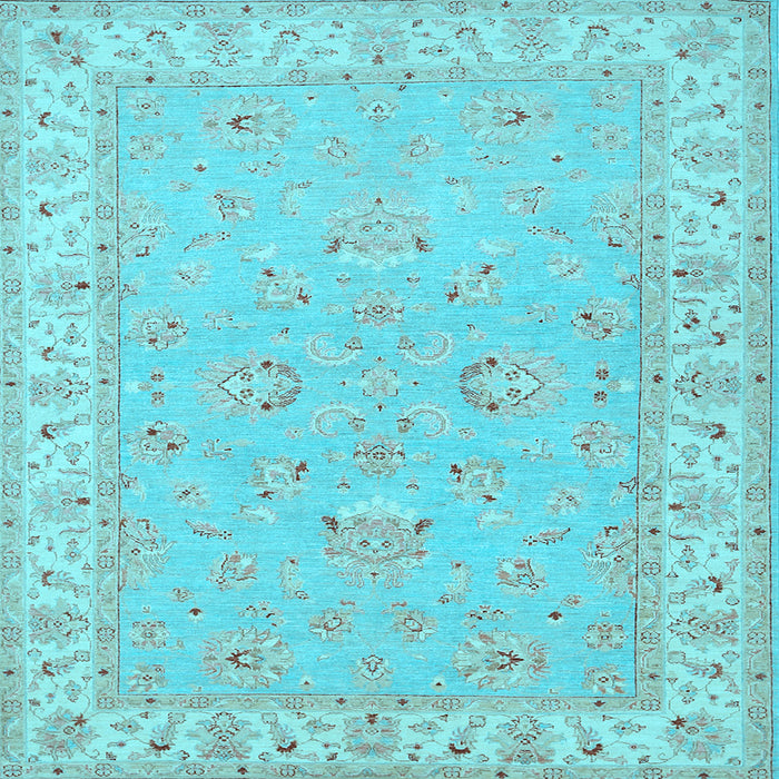Square Machine Washable Oriental Light Blue Traditional Rug, wshtr1482lblu