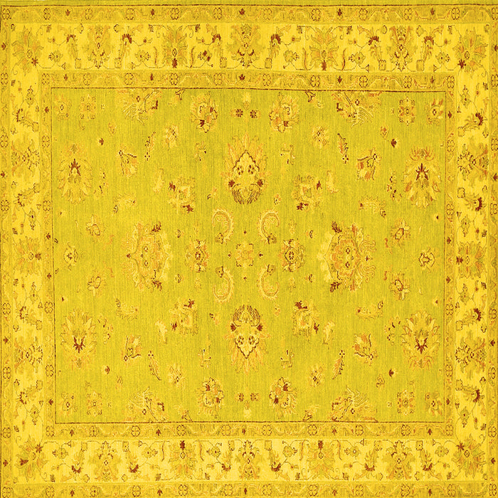 Square Oriental Yellow Traditional Rug, tr1482yw