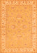 Serging Thickness of Machine Washable Oriental Orange Traditional Area Rugs, wshtr1482org