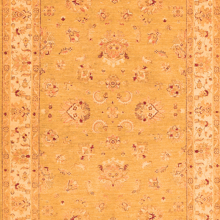 Serging Thickness of Machine Washable Oriental Orange Traditional Area Rugs, wshtr1482org