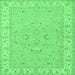 Square Oriental Emerald Green Traditional Rug, tr1482emgrn
