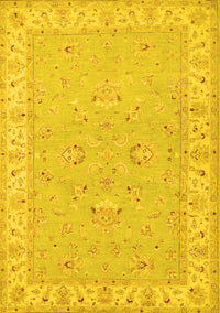 Oriental Yellow Traditional Rug, tr1482yw
