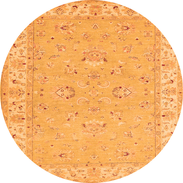 Square Oriental Orange Traditional Rug, tr1482org