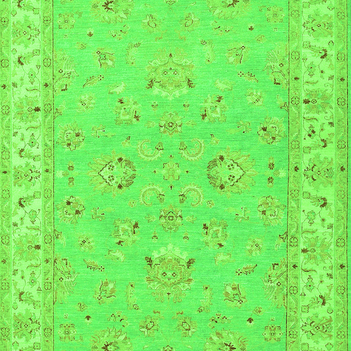 Serging Thickness of Machine Washable Oriental Green Traditional Area Rugs, wshtr1482grn