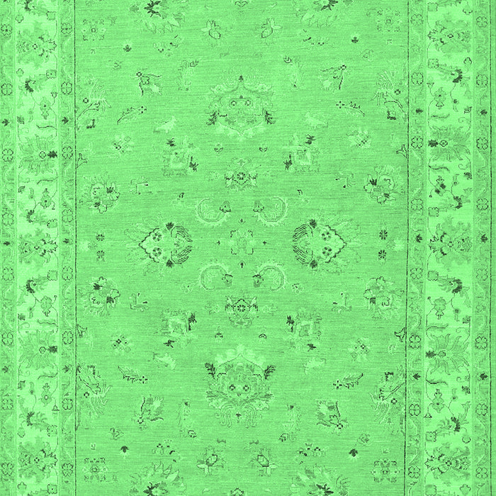 Machine Washable Oriental Emerald Green Traditional Area Rugs, wshtr1482emgrn