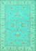 Machine Washable Oriental Turquoise Traditional Area Rugs, wshtr1482turq