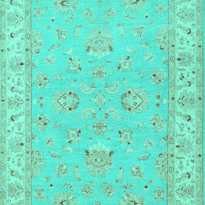 Machine Washable Oriental Turquoise Traditional Area Rugs, wshtr1482turq