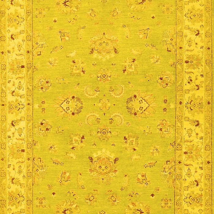 Machine Washable Oriental Yellow Traditional Rug, wshtr1482yw