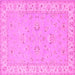 Square Oriental Pink Traditional Rug, tr1482pnk