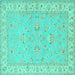 Square Machine Washable Oriental Turquoise Traditional Area Rugs, wshtr1482turq