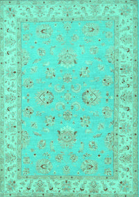 Oriental Turquoise Traditional Rug, tr1482turq