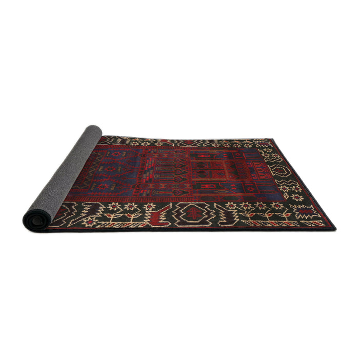 Sideview of Traditional Saffron Red Persian Rug, tr1483