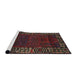 Sideview of Machine Washable Traditional Saffron Red Rug, wshtr1483