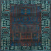 Square Persian Light Blue Traditional Rug, tr1483lblu