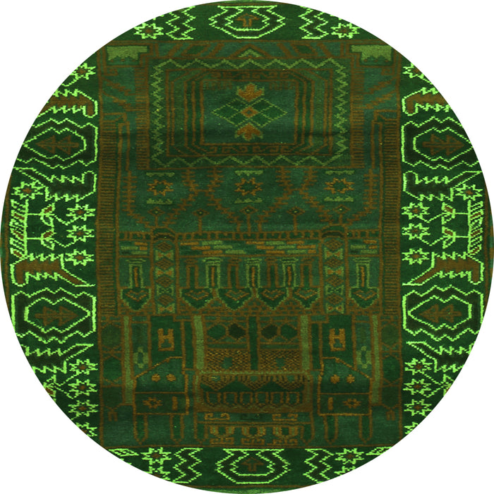 Square Persian Green Traditional Rug, tr1483grn