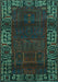 Machine Washable Persian Turquoise Traditional Area Rugs, wshtr1483turq