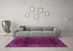 Machine Washable Persian Pink Traditional Rug in a Living Room, wshtr1483pnk