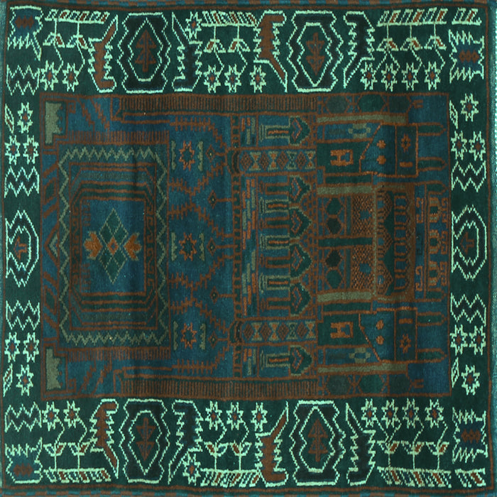 Square Persian Turquoise Traditional Rug, tr1483turq