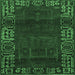 Square Persian Emerald Green Traditional Rug, tr1483emgrn