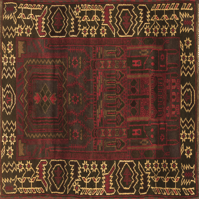 Square Persian Brown Traditional Rug, tr1483brn