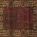 Square Persian Brown Traditional Rug, tr1483brn