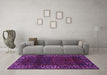 Machine Washable Persian Purple Traditional Area Rugs in a Living Room, wshtr1483pur