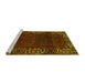 Sideview of Machine Washable Persian Yellow Traditional Rug, wshtr1483yw