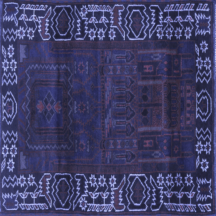 Square Persian Blue Traditional Rug, tr1483blu