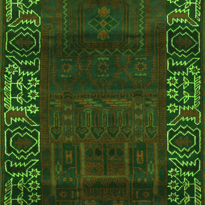 Serging Thickness of Machine Washable Persian Green Traditional Area Rugs, wshtr1483grn