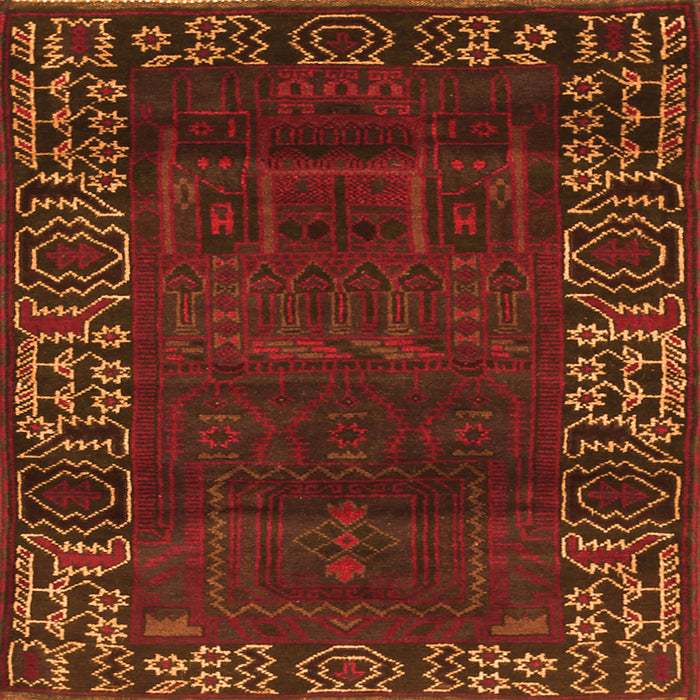Serging Thickness of Persian Orange Traditional Rug, tr1483org