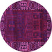 Round Persian Pink Traditional Rug, tr1483pnk