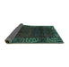 Sideview of Persian Turquoise Traditional Rug, tr1483turq