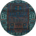 Round Persian Light Blue Traditional Rug, tr1483lblu