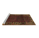 Sideview of Machine Washable Persian Brown Traditional Rug, wshtr1483brn