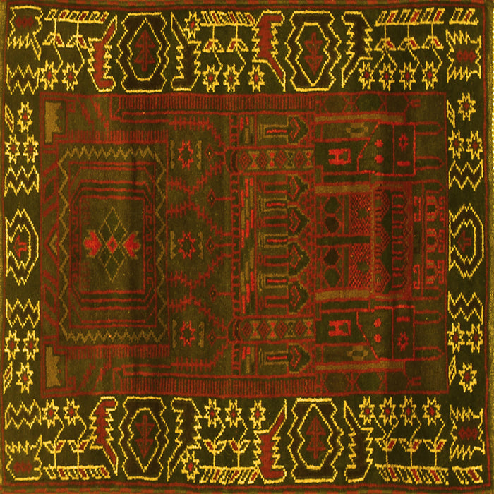 Square Persian Yellow Traditional Rug, tr1483yw
