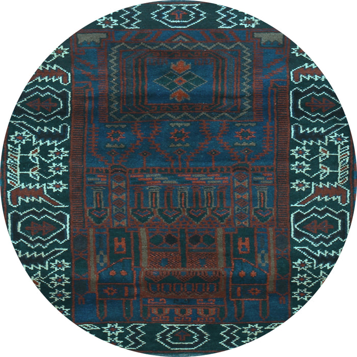 Round Machine Washable Persian Light Blue Traditional Rug, wshtr1483lblu