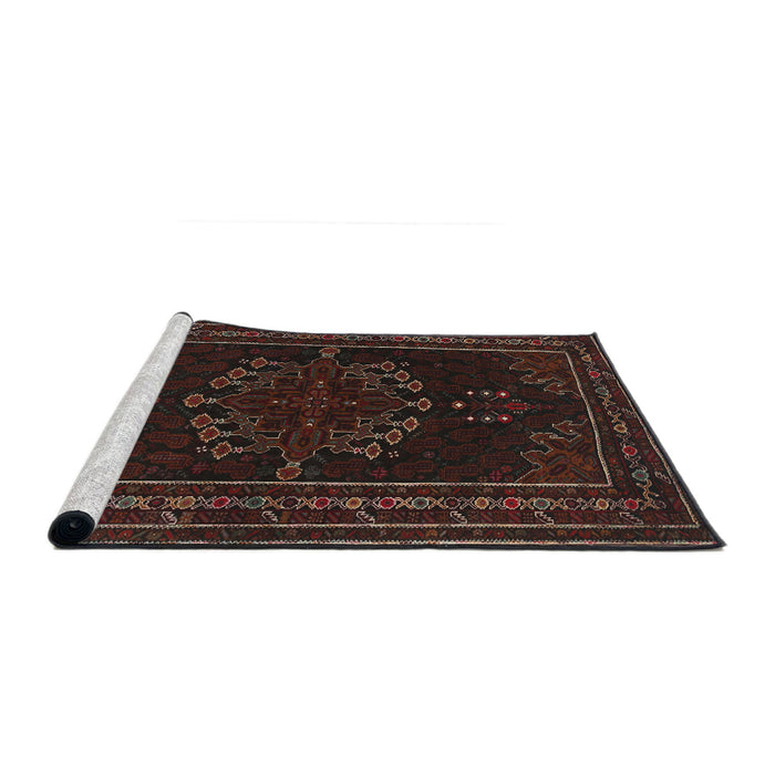 Sideview of Machine Washable Traditional Night Red Rug, wshtr1484