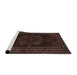 Sideview of Machine Washable Traditional Night Red Rug, wshtr1484