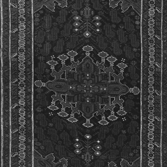 Serging Thickness of Machine Washable Persian Gray Traditional Rug, wshtr1484gry