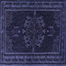 Square Persian Blue Traditional Rug, tr1484blu