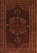 Serging Thickness of Machine Washable Persian Orange Traditional Area Rugs, wshtr1484org