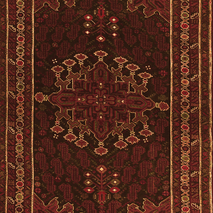 Serging Thickness of Machine Washable Persian Orange Traditional Area Rugs, wshtr1484org